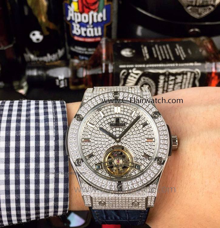 Copy Hublot Classic Fusion Flying Tourbillon Diamond Watch